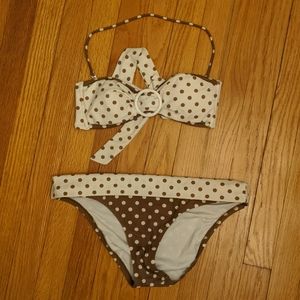 Victoria's Secret Bikini Polka Dot Taupe & White